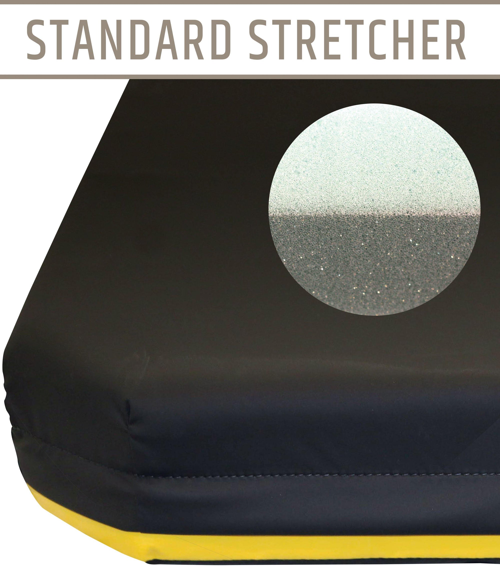 NAMC 4 Standard Stretcher Pad with Color Identifier - 26x76 - 12 Taper @ Head; 4 @ Foot - mattress